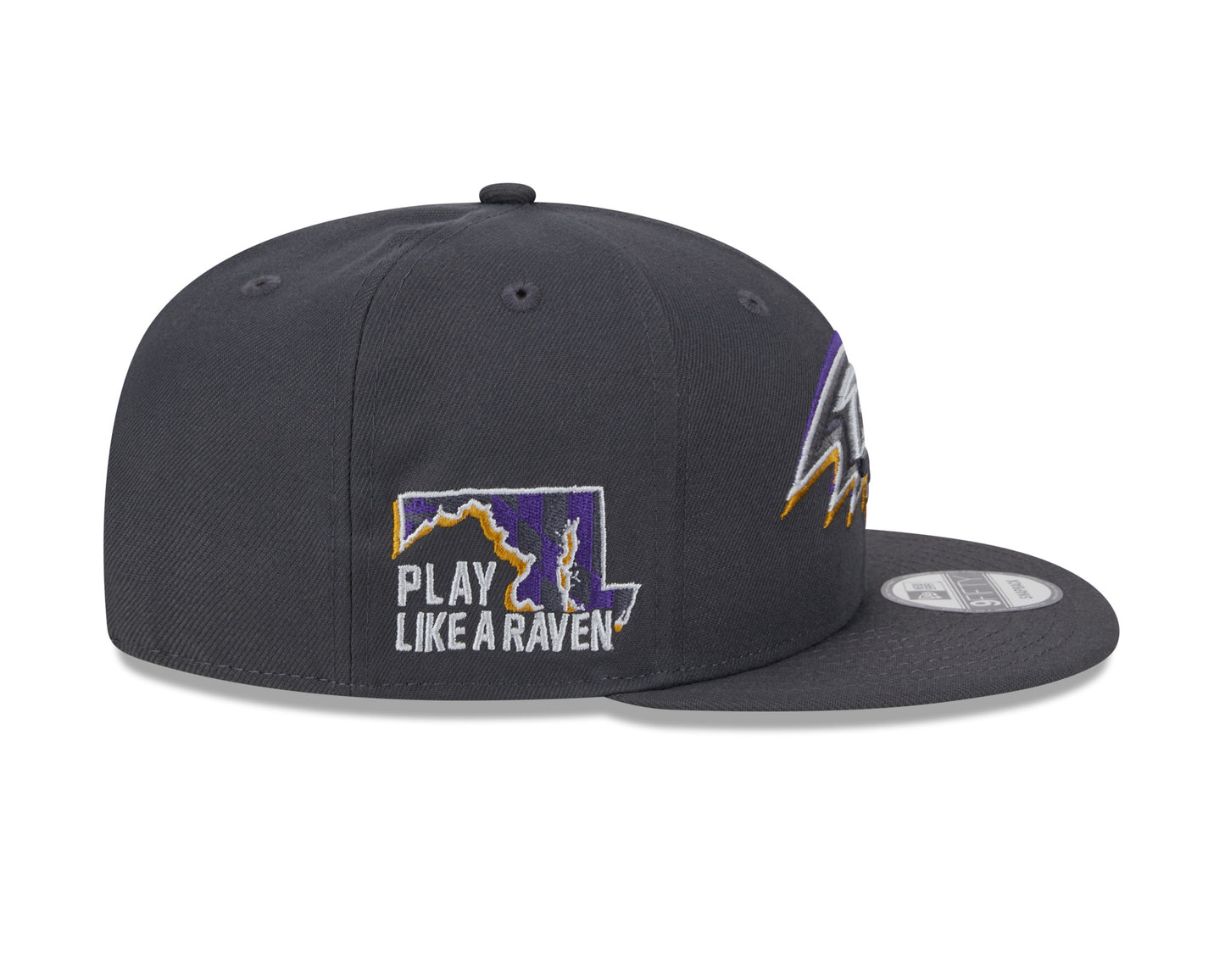 New Era 9Fifty Graphite Baltimore Ravens 2024 Draft Snapback